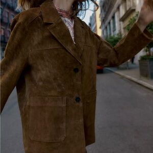 Zara Genuine Suede Coat